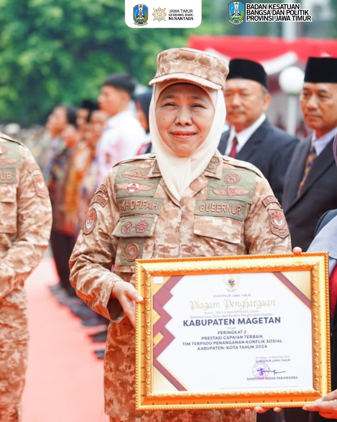 Peringati Hari Bela Negara ke-77, Gubernur Khofifah Ajak Seluruh Elemen Bangsa Teguhkan Semangat Bela Negara untuk Wujudkan Indonesia Maju , Tangguh Dan Berdaulat